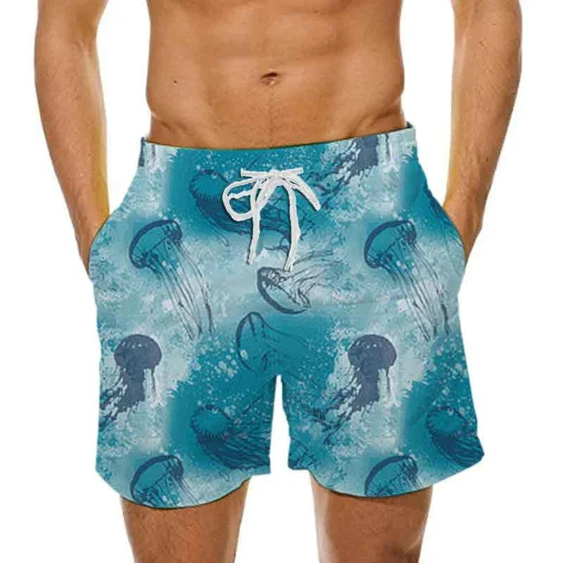 Sea Wave Graphic Beach Shorts For Men Dragon Cloud 3D Print Short Pants Summer Sports Swim Trunks Leisure Oversized Ice Shorts