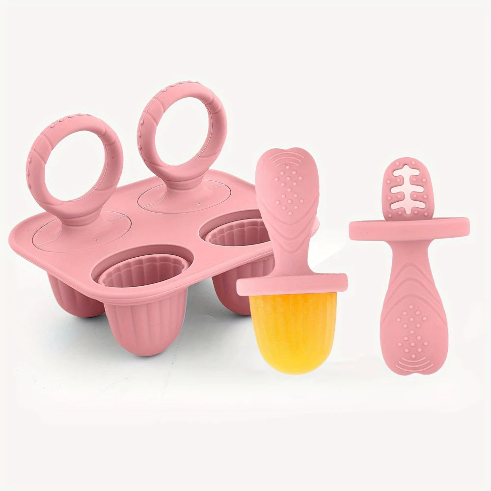 Baby Silicone Mold Set,Teething Teether,Perfect for Freezing Breast Milk, Formula & Smoothies - Essential Baby Feeding Accessory