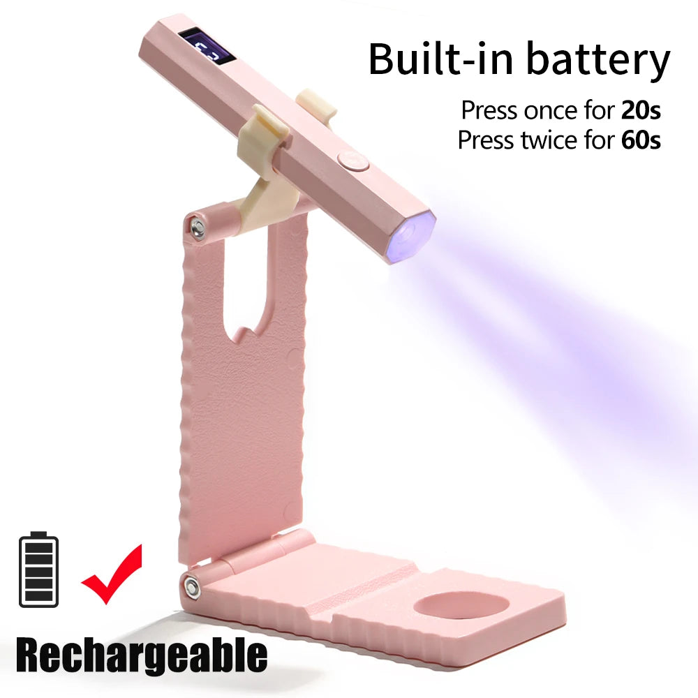 YIKOOLIN Handheld UV LED Light for Nails USB Mini Nail Dryer Nail Light for Curing All Nail Gel UV LED Nail Lamp Home Travel Use