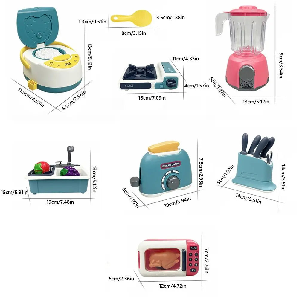 Multicolor Kids Cooking Playset Microwave Plastic Baking Playset Simulation Design Gas Stove Playing House Kitchen Toy Toy