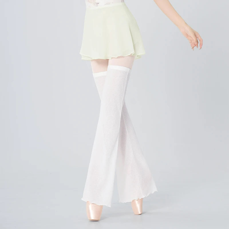 Women Warm Leggings Dance Knitted Leg Warmers Ribbed Dance Long Socks Adult Warm Solid Color Ballet Leggings