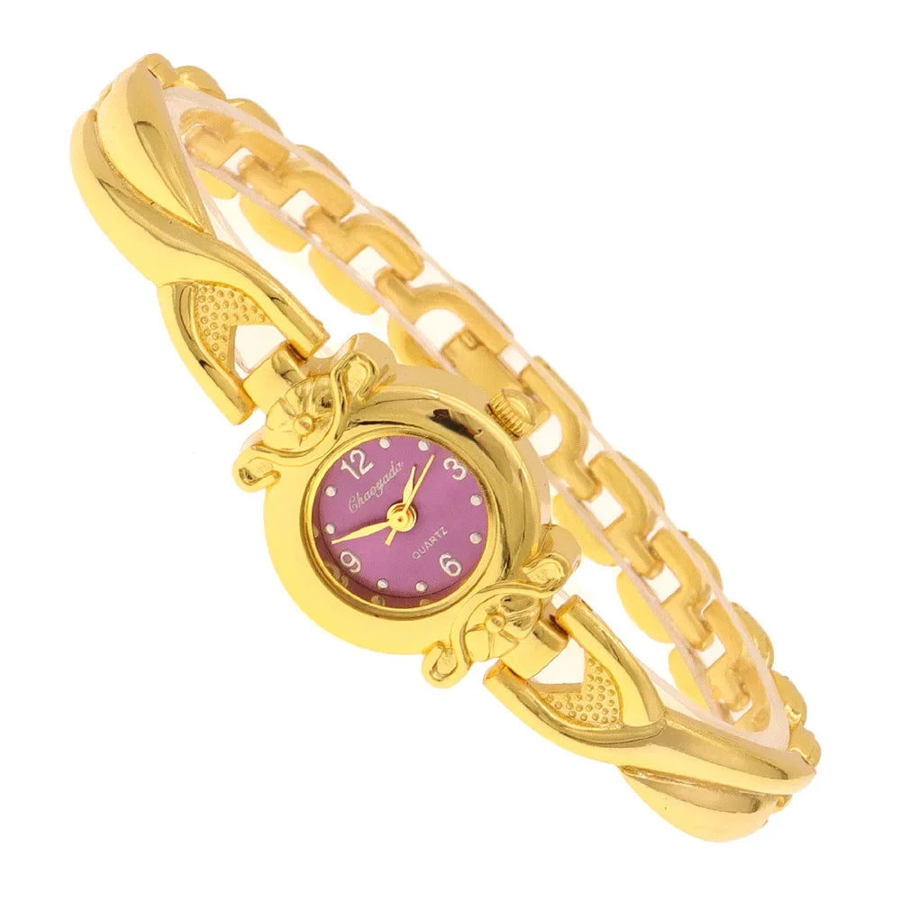 Luxury Woman Lady Pendant Bangle Bracelet Wristwatches Young Female Girls Waterproof Gifts Thin Strap Watches gold watch women