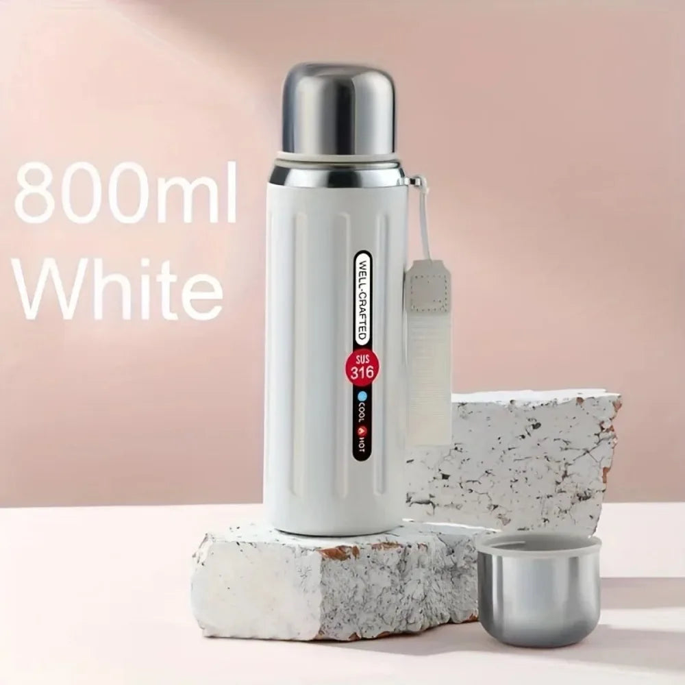 New 800ml Vacuum Flask Insulated Water Bottles Travel Thermal Cups For Hot And Cold Beverage Summer Winter Drinkware Gifts