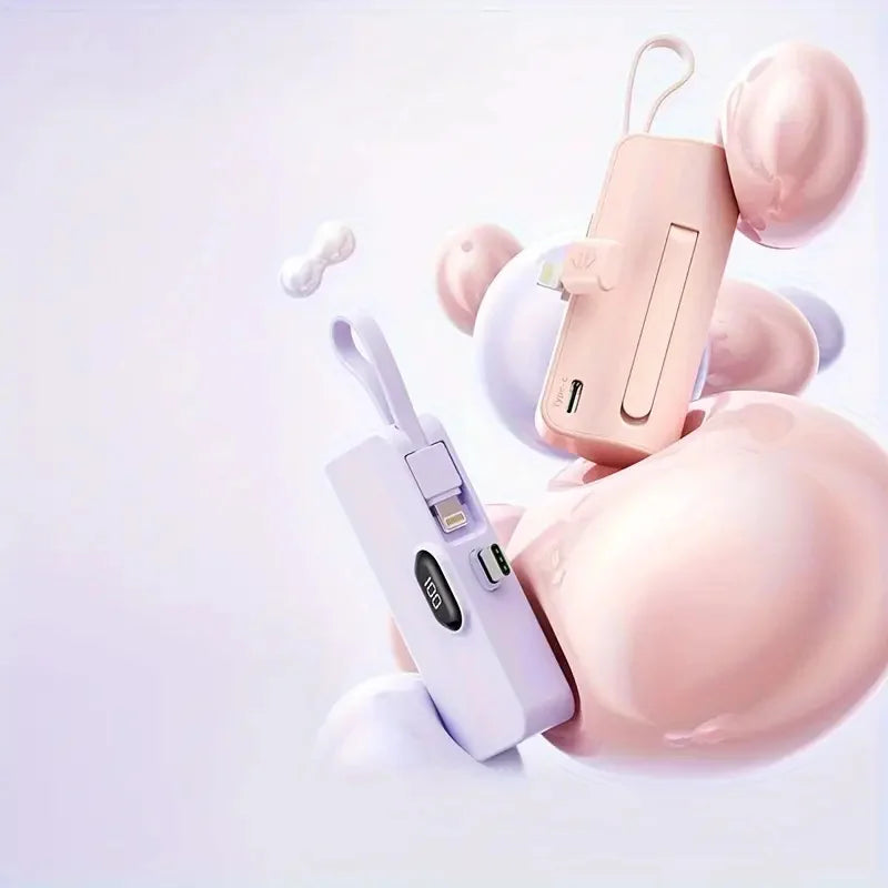 Pocket-sized Mini Power Bank Compact External Battery Portable Charger 5000mAh Spare Battery for iPhone Samsung Xiaomi