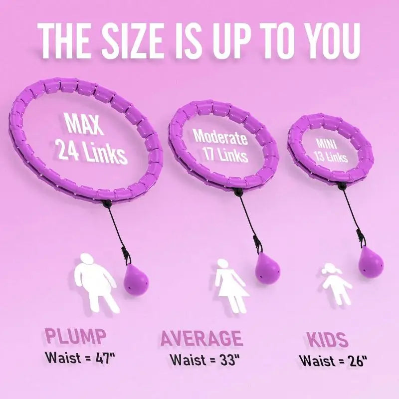 Smart Fitness Hoop Adults Weight Loss Massage Sport Hoops 24 Detachable Links 360° Non Dropping Plus Size